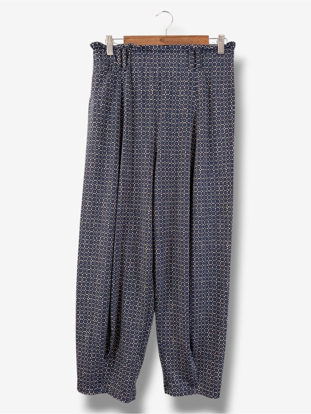 By Anthropologie Blue Frederica Cargo Harem Pants Size M High Waist Barrel Leg